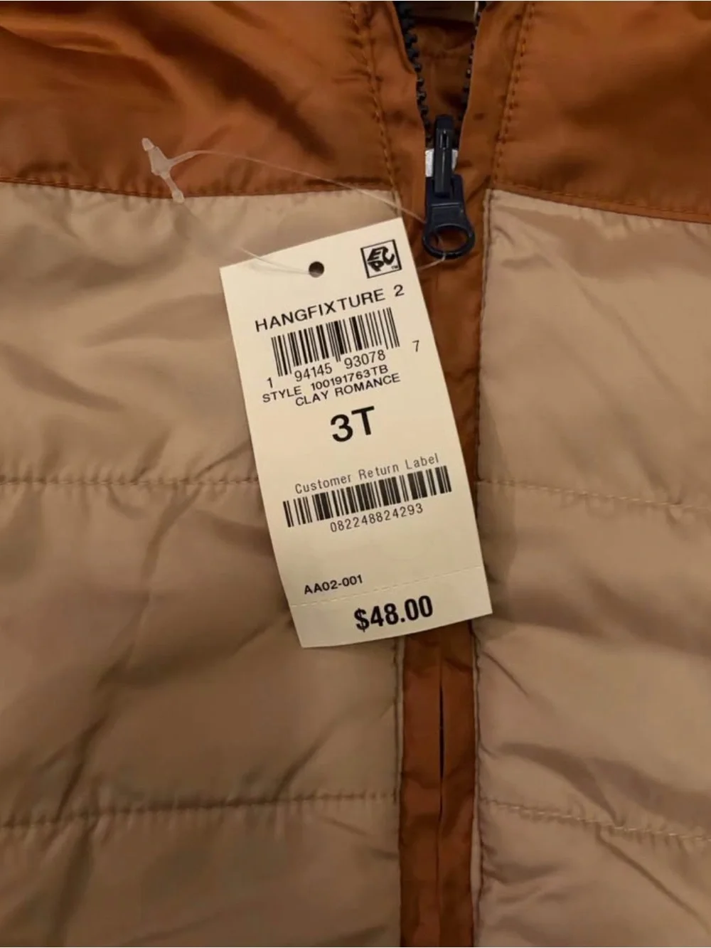Toddler Colorblock Puffer Jacket - Blue, Tan & Rust